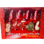 Cherry Candy Canes With Santa Gummies